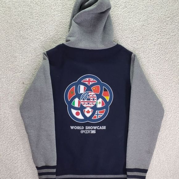 Rare Walt Disney World Epcot 35th Anniversary World Showcase Varsity Zip Jacket - Picture 4 of 4